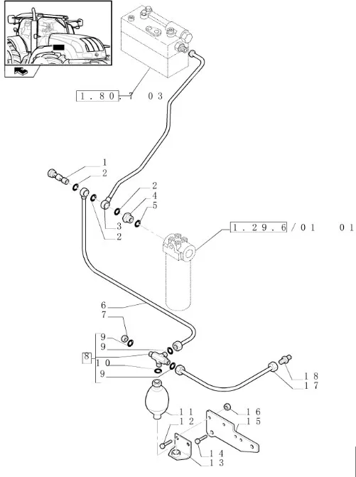 5195043 - Аккумулятор давления масл. на блоке клап. верхн. КПП/сист. торм. TMT7/MXMPm. до 07г.в.